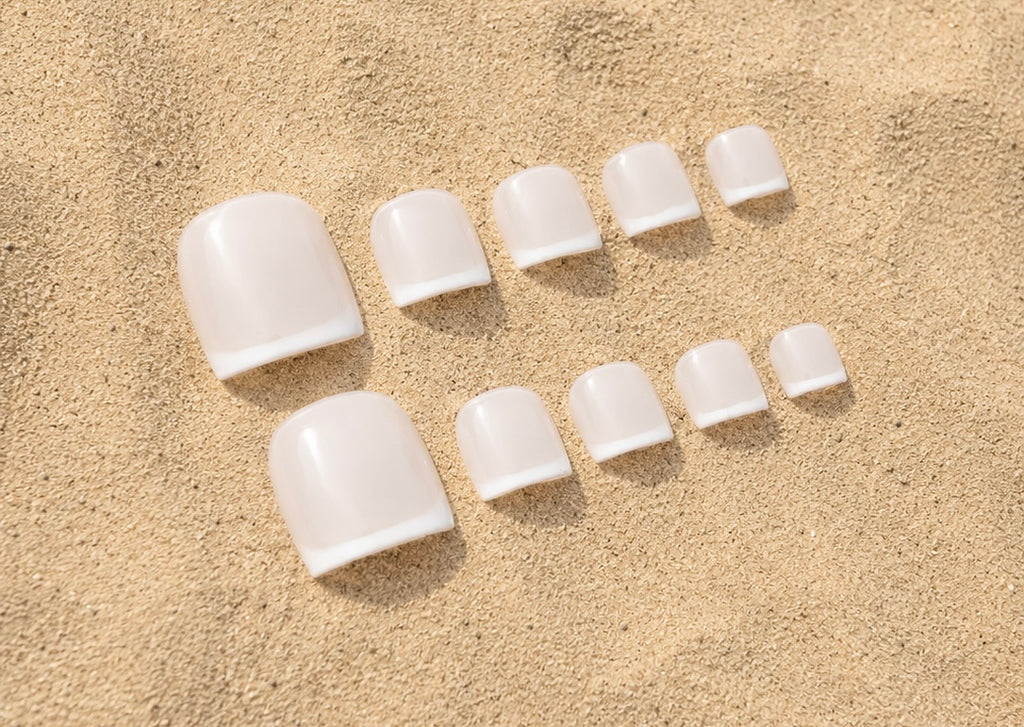 Press On Pedi Milky French