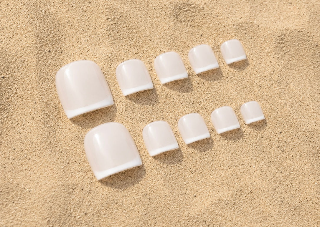Press On Pedi Milky French